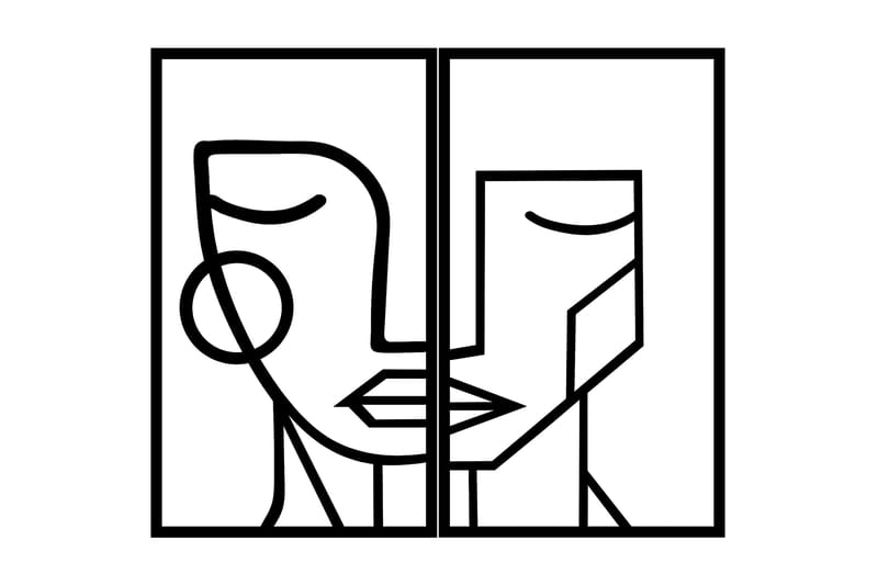 WOMAN FACE Väggdekor Svart - Inredning & dekor - Väggdekor - Skyltar - Plåtskylt
