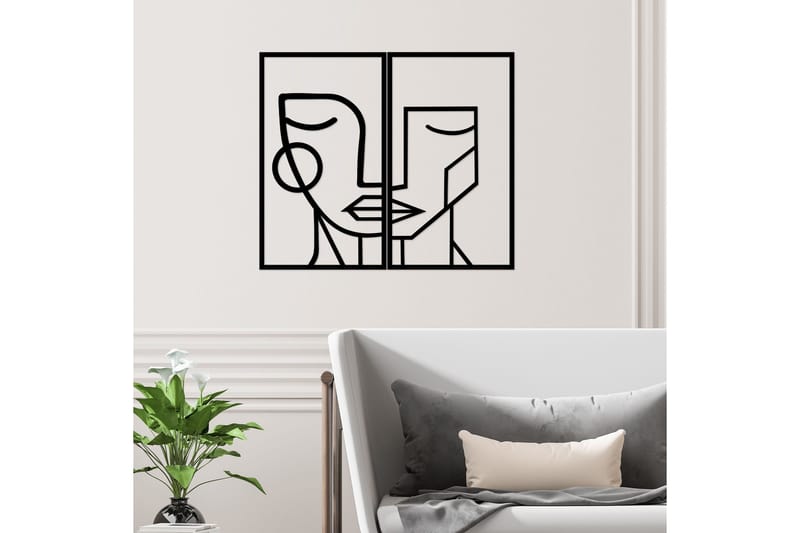 Woman Face Väggdekor - Svart - Inredning & dekor - Väggdekor - Skyltar - Plåtskylt