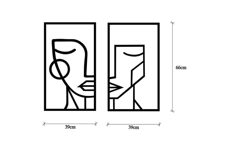 Woman Face Väggdekor - Svart - Inredning & dekor - Väggdekor - Skyltar - Plåtskylt