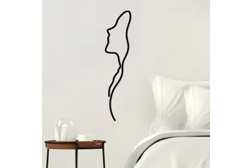 Woman Face Profile Väggdekor - Svart - Inredning & dekor - Väggdekor - Skyltar - Plåtskylt