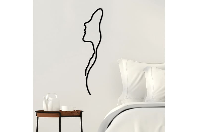 Woman Face Profile Väggdekor - Svart - Inredning & dekor - Väggdekor - Skyltar - Plåtskylt