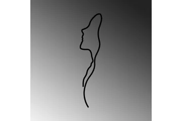Woman Face Profile Väggdekor - Svart - Inredning & dekor - Väggdekor - Skyltar - Plåtskylt