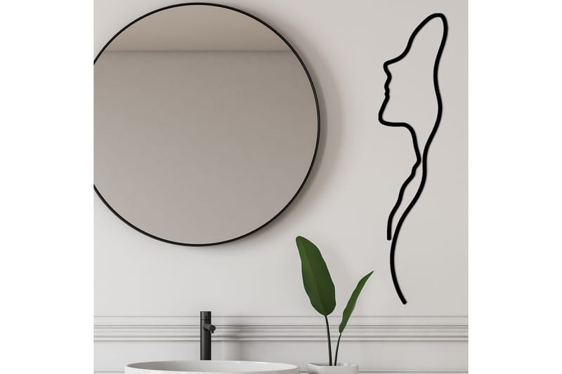 Woman Face Profile Väggdekor - Svart - Inredning & dekor - Väggdekor - Skyltar - Plåtskylt