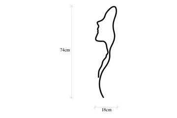 Woman Face Profile Väggdekor - Svart - Inredning & dekor - Väggdekor - Skyltar - Plåtskylt