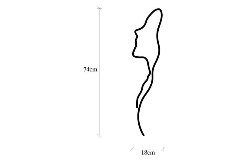 Woman Face Profile Väggdekor - Svart - Inredning & dekor - Väggdekor - Skyltar - Plåtskylt