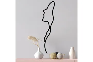 Woman Face Profile Väggdekor - Svart - Inredning & dekor - Väggdekor - Skyltar - Plåtskylt