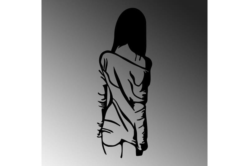 Woman With Loose Dress Väggdekor - Svart - Inredning & dekor - Väggdekor - Skyltar - Plåtskylt