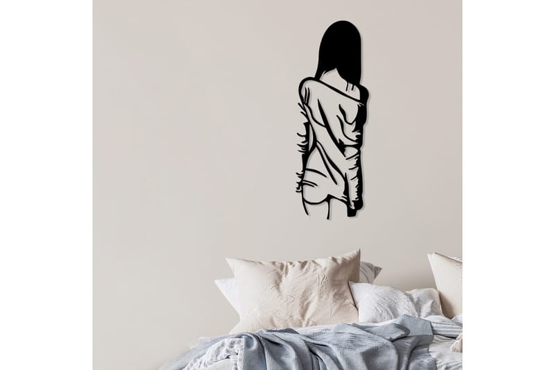 Woman With Loose Dress Väggdekor - Svart - Inredning & dekor - Väggdekor - Skyltar - Plåtskylt