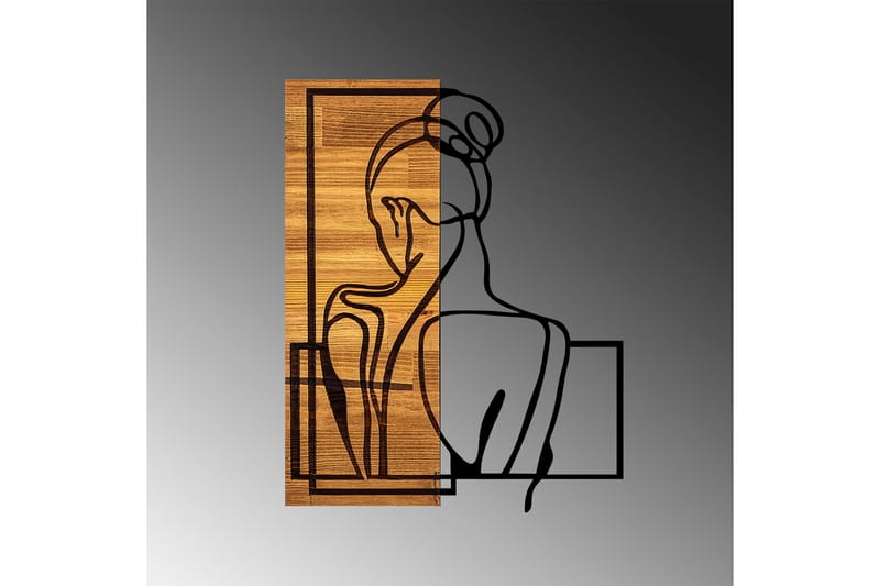 WOMAN POSTURE Väggdekor Svart/Ljus Valnöt - Inredning & dekor - Väggdekor - Skyltar - Plåtskylt