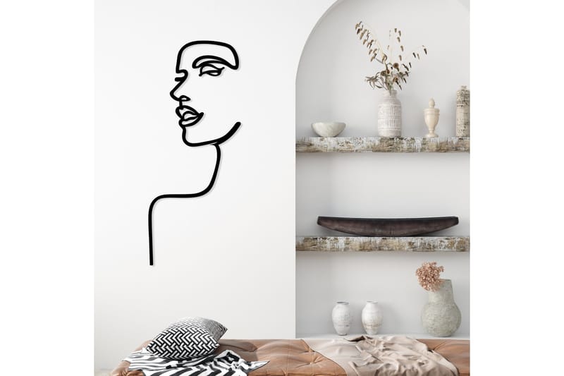 Woman Profile Väggdekor - Svart - Inredning & dekor - Väggdekor - Skyltar - Plåtskylt