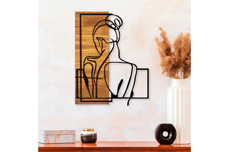 Woman Posture Väggdekor - Svart/Ljus Valnöt - Inredning & dekor - Väggdekor - Skyltar - Plåtskylt