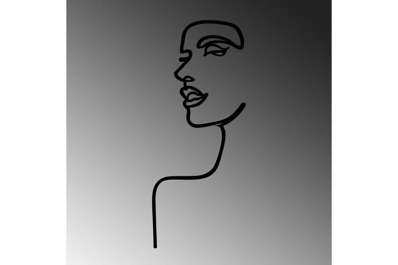 Woman Profile Väggdekor - Svart - Inredning & dekor - Väggdekor - Skyltar - Plåtskylt