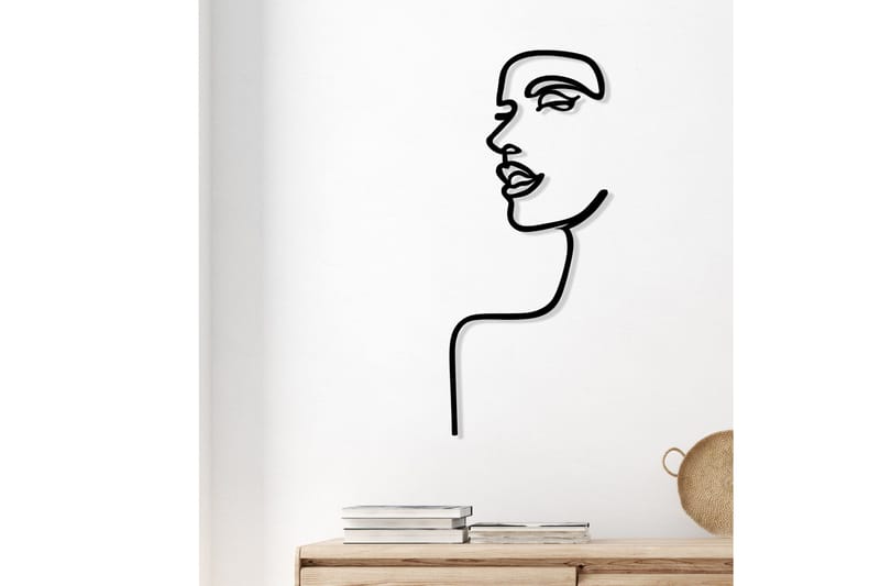 Woman Profile Väggdekor - Svart - Inredning & dekor - Väggdekor - Skyltar - Plåtskylt