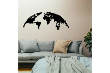 World Map 1 Large Väggdekor - Svart - Inredning & dekor - Väggdekor - Skyltar - Plåtskylt