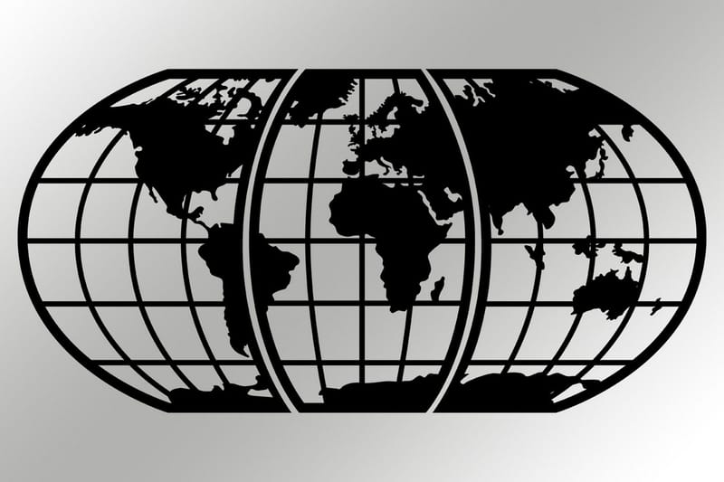 World Map 11 Väggdekor - Svart - Inredning & dekor - Väggdekor - Skyltar - Plåtskylt