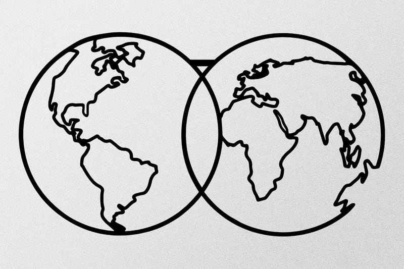 World Map Metal Decor 10 Väggdekor - Svart - Inredning & dekor - Väggdekor - Skyltar - Plåtskylt