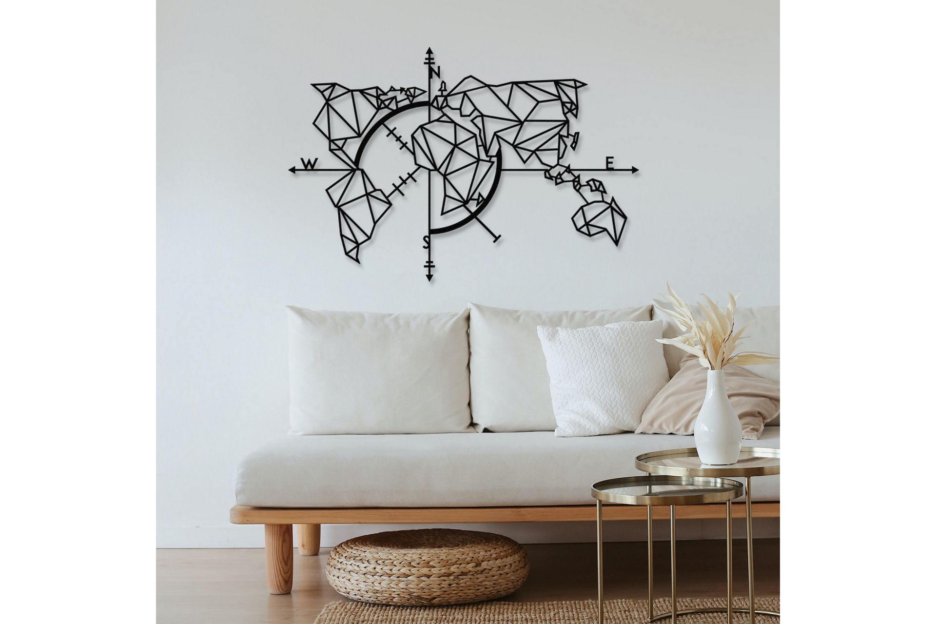 WORLD MAP METAL DECOR 2 Väggdekor Svart - Inredning & dekor - Väggdekor - Skyltar - Plåtskylt
