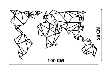 World Map Metal Decor Väggdekor - Svart - Inredning & dekor - Väggdekor - Skyltar - Plåtskylt
