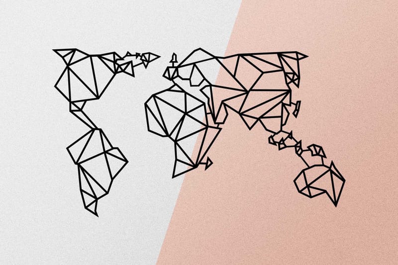 World Map Metal Decor Väggdekor - Svart - Inredning & dekor - Väggdekor - Skyltar - Plåtskylt