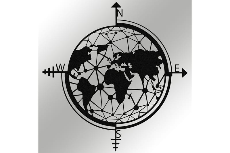 WORLD MAP Väggdekor Svart - Inredning & dekor - Väggdekor - Skyltar - Plåtskylt