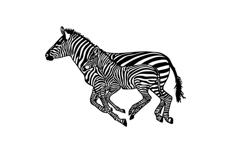 ZEBRAS Väggdekor Svart - Inredning & dekor - Väggdekor - Skyltar - Plåtskylt
