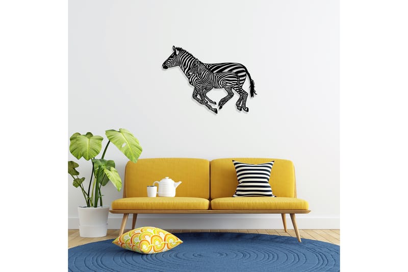 ZEBRAS Väggdekor Svart - Inredning & dekor - Väggdekor - Skyltar - Plåtskylt
