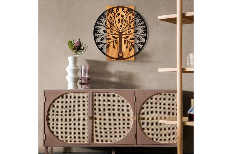 Zehre Väggdekor - Svart/Valnöt - Inredning & dekor - Väggdekor - Skyltar - Plåtskylt