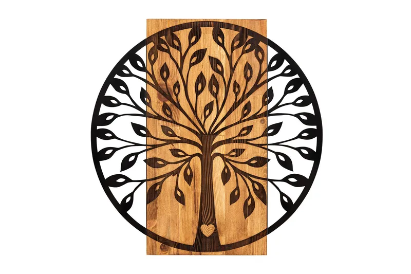 Zehre Väggdekor, Svart/Valnöt