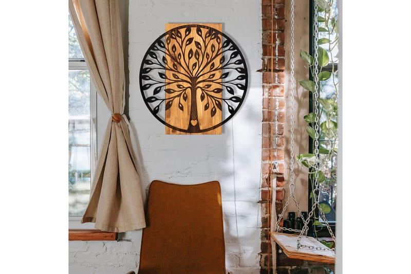 Zehre Väggdekor - Svart/Valnöt - Inredning & dekor - Väggdekor - Skyltar - Plåtskylt