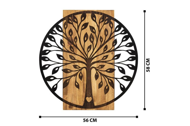 Zehre Väggdekor - Svart/Valnöt - Inredning & dekor - Väggdekor - Skyltar - Plåtskylt
