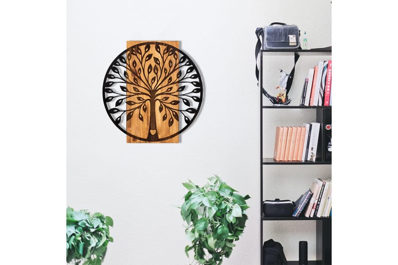 Zehre Väggdekor - Svart/Valnöt - Inredning & dekor - Väggdekor - Skyltar - Plåtskylt