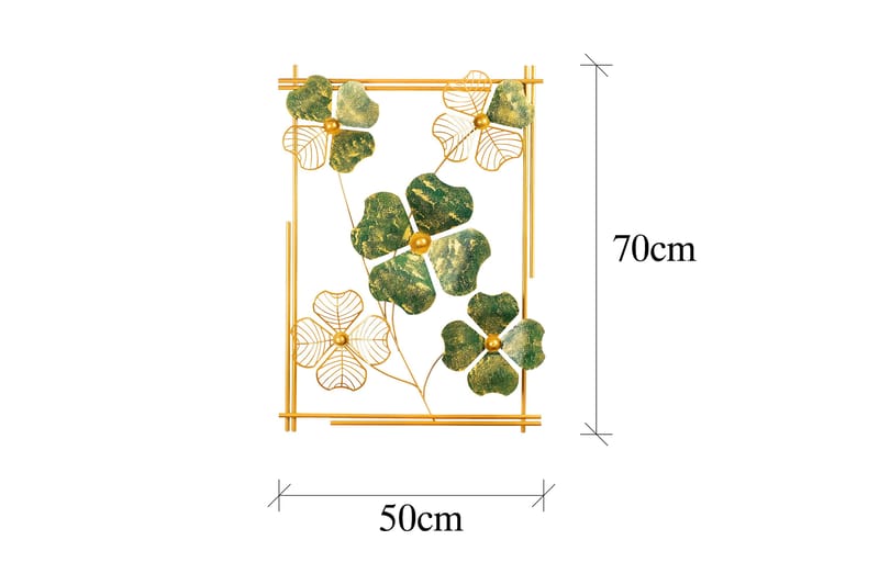 ZOUPING Väggdekor Grön/Guld - Plåtskylt