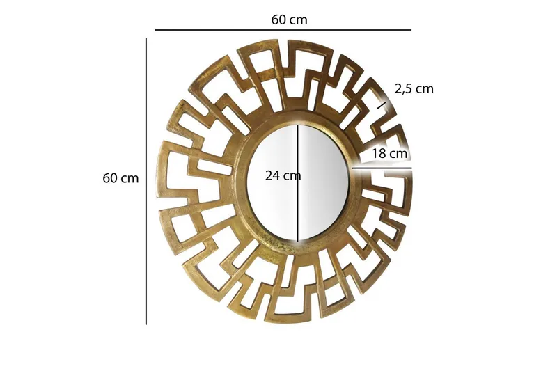 Spegel Wohnling Art Deco Rund 60 cm Modern - Inredning & dekor - Speglar - Väggspegel