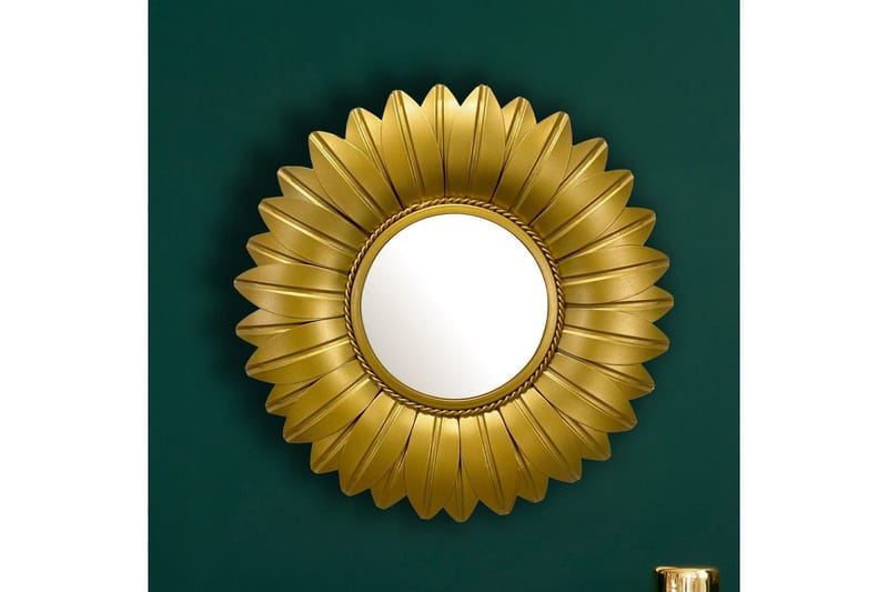 Spegel Wohnling Blomstil metallram rund 60 cm - Inredning & dekor - Väggdekor - Dekorplast & kakeldekor