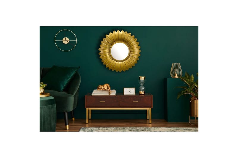 Spegel Wohnling Blomstil metallram rund 60 cm - Inredning & dekor - Väggdekor - Dekorplast & kakeldekor