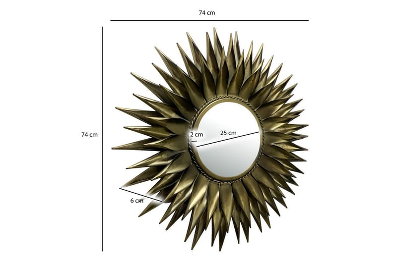 Spegel Wohnling Sun Style Metallram Rund 60 cm - Inredning & dekor - Väggdekor - Dekorplast & kakeldekor