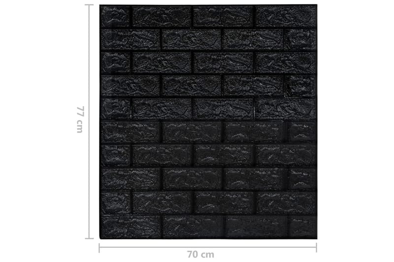 3D-tapet tegel självhäftande 10 delar svart - Fototapeter