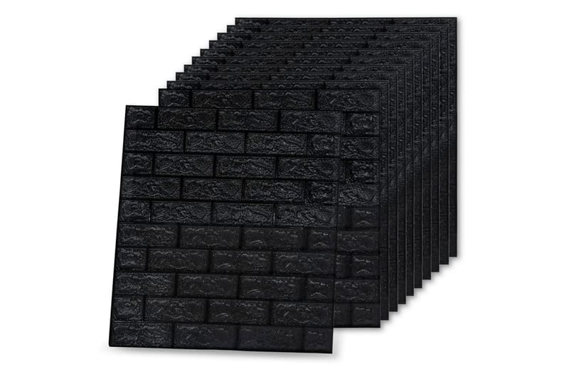 3D-tapet tegel självhäftande 20 delar svart - Svart - Fototapeter