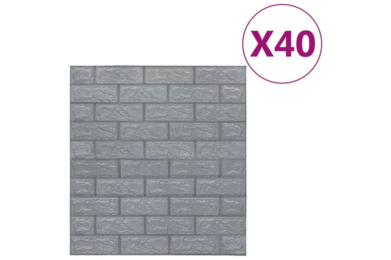 3D-tapet tegel självhäftande 40 delar antracit - Inredning & dekor - Väggdekor - Tapeter & tapettillbehör - Fototapeter
