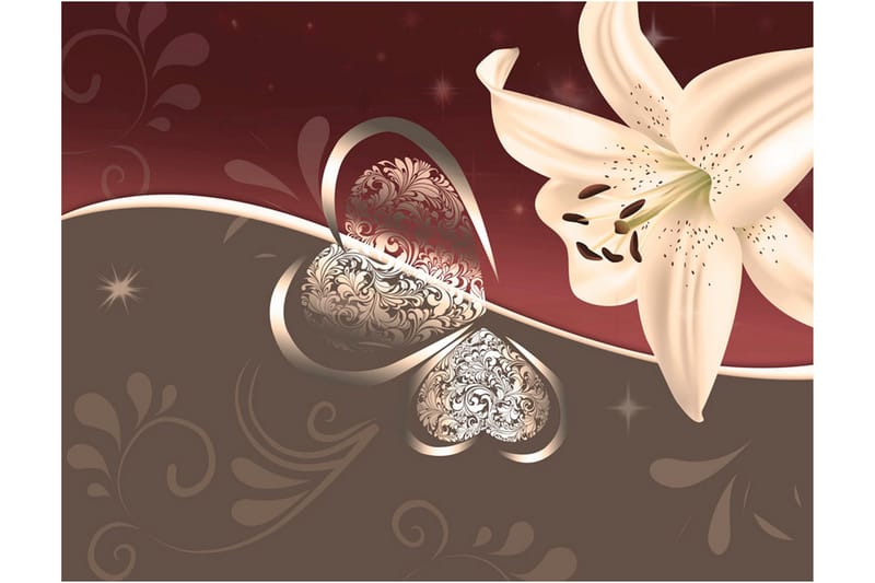 Fototapet Cream Lily 350x270 - Artgeist sp. z o. o. - Inredning & dekor - Väggdekor - Tapeter & tapettillbehör - Fototapeter