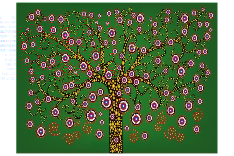FOTOTAPET Abstrakt Träd Grön 350x270 - Artgeist sp. z o. o. - Inredning & dekor - Väggdekor - Tapeter & tapettillbehör - Fototapeter