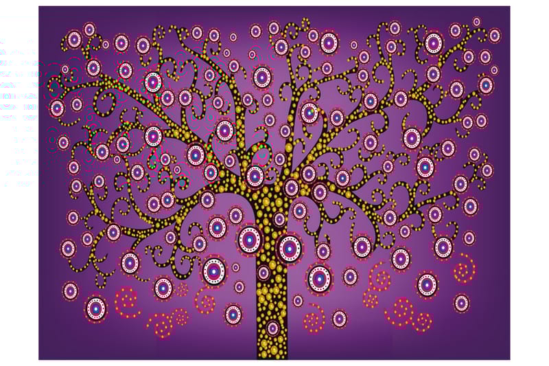 FOTOTAPET Abstrakt Träd Violett 300x231 - Artgeist sp. z o. o. - Inredning & dekor - Väggdekor - Tapeter & tapettillbehör - Fototapeter