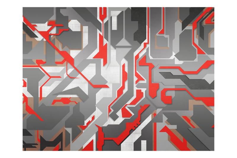 Fototapet Abstrakta Geometriska Vägar 250x193 - Artgeist sp. z o. o. - Inredning & dekor - Väggdekor - Tapeter & tapettillbehör - Fototapeter