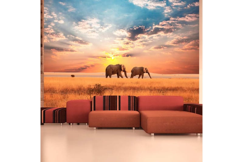 FOTOTAPET Afrikanska Savannen Elefanter 300x231 - Artgeist sp. z o. o. - Inredning & dekor - Väggdekor - Tapeter & tapettillbehör - Fototapeter