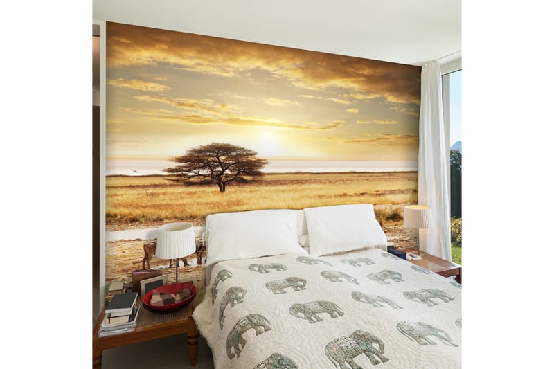 Fototapet Afrikanska Zebror Runt Vattenhål 300x231, Artgeist sp. z o. o.