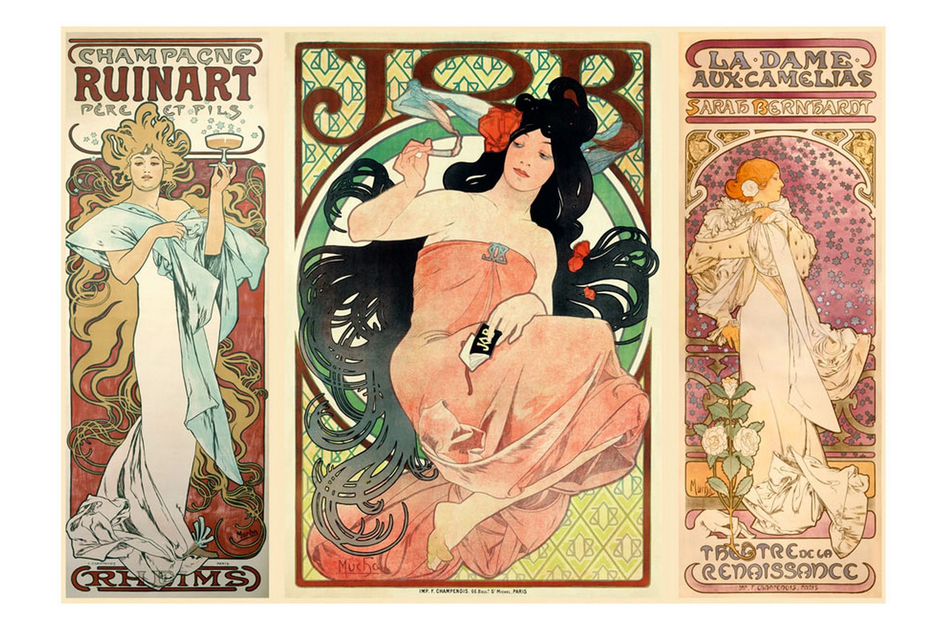 FOTOTAPET Alphonse Mucha Women's 150x105 - Artgeist sp. z o. o. - Inredning & dekor - Väggdekor - Tapeter & tapettillbehör - Fototapeter
