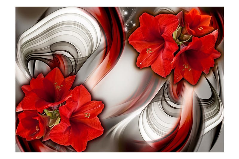 Fototapet Amaryllis Ballad Of The Red 200x140 - Artgeist sp. z o. o. - Inredning & dekor - Väggdekor - Tapeter & tapettillbehör - Fototapeter