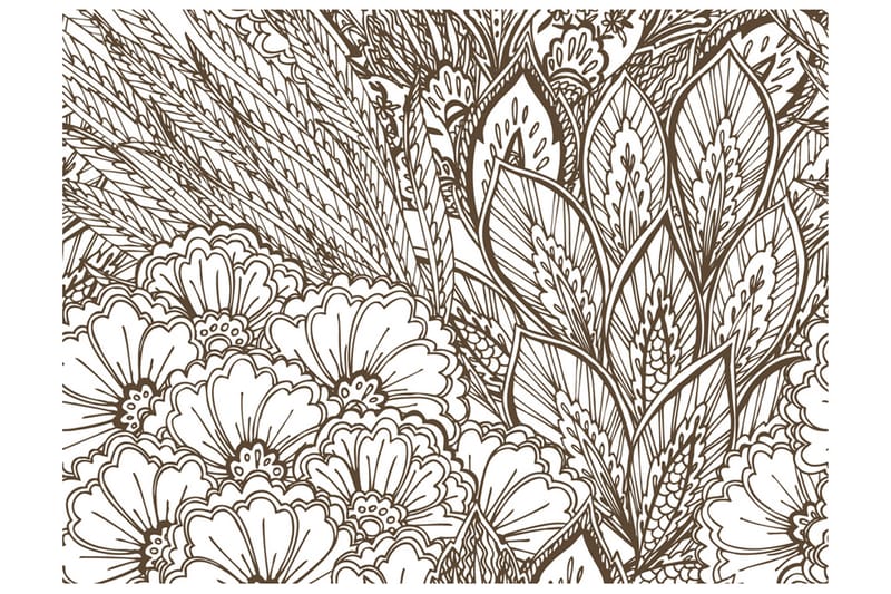 FOTOTAPET Äng Svart Och Vitt 400x309, Artgeist sp. z o. o.