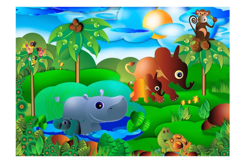 Fototapet Animal Family 200x140 - Artgeist sp. z o. o. - Inredning & dekor - Väggdekor - Tapeter & tapettillbehör - Fototapeter