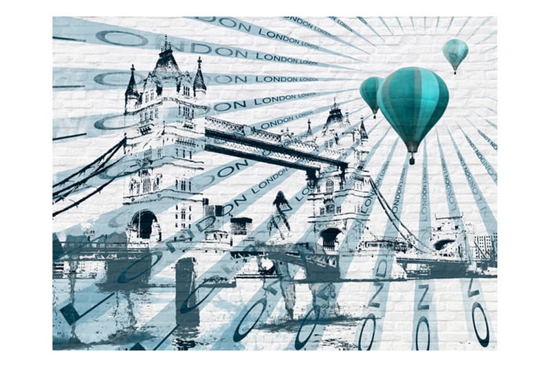 FOTOTAPET Ballongflygning Över Tower Bridge 350x270 - Artgeist sp. z o. o. - Inredning & dekor - Väggdekor - Tapeter & tapettillbehör - Fototapeter
